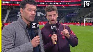 Müller & Ballack - wilde Diskussion nach Abpfiff   DAZN