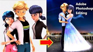 Miraculous Ladybug  Marinette and Adrien Transformation into Princess and Prince  Adobe Photoshop