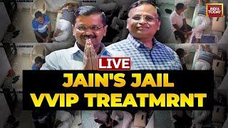 Satyendar Jain Massage Viral Video LIVE News  Jains Jail VVIP Treatment  BJP Vs AAP News LIVE