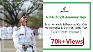 NDA 2020 Answer Key & Paper Analysis  6th September  NDA 2020 Question paper  Expected Cut off