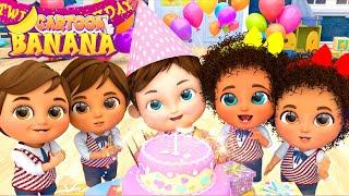 Happy Birthday - Lets start celebrating & More Fun Songs for Kids  Banana Cartoon