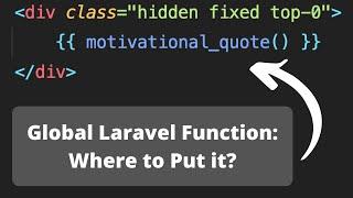 Laravel Global Helper Functions How to Use