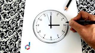 How to draw a Wall Clock step by step  Learn Draw  Coloring Pages for Kids