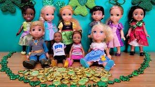 St. Patricks Day 2024  Elsa & Anna toddlers - school fun - Barbie dolls