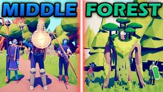 MIDDLE AGE TEAM vs FOREST TEAM - Totally Accurate Battle Simulator  TABS