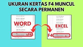 100% Permanen  Cara Menampilkan  Memunculkan Ukuran Kertas F4 di Word dan Excel - Simpel Banget