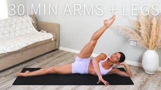 30 MIN ARMS & LEGS WORKOUT  At-Home Pilates No Equipment