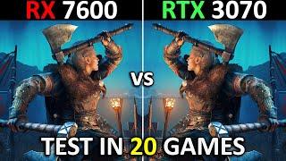 RX 7600 vs RTX 3070  Test in 20 Games  1080p  How Big Is The Difference?  2024