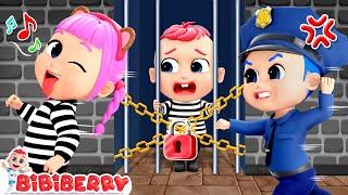 Baby Police Officer Chase Thief ‍ Stranger In Prison  Kids Songs  Bibiberry Nursery Rhymes