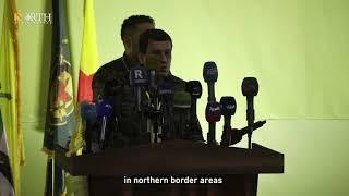 Abdi delivers a speech in the annual meeting of the SDF military councils