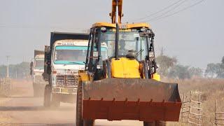 JCB 3dx Backhoe Making Govt Yojana Pond with Tata 2518 Truck and Tata Tipper