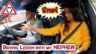 Driving Lesson with my Nephew on Mini Roundabouts and Hazards on the Main Road