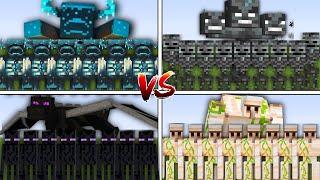 WARDEN vs WITHER vs ENDER DRAGON vs IRON GOLEM in Minecraft Mob Battle