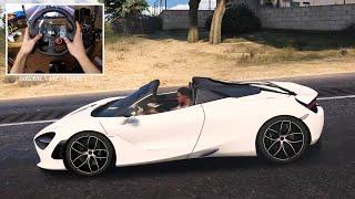 Mclaren 720S Spider - GTA V  Logitech G29  When GTA VI ? Who waiting? REVIEW