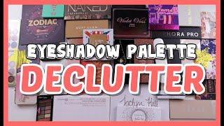 EYESHADOW PALETTE DECLUTTER  Decluttering My Entire Makeup Collection Series  Lizabeth Moore