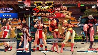 Street Fighter V CE Chun LiIbukiKarin vs CammyPoisonSeth PC Mod