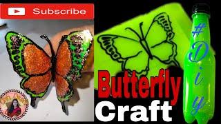 HOW TO MAKE BUTTERFLY USING PLASTIC BOTTLE