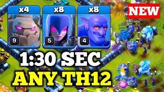 Best Th12 Strongest CWL Attack  4 Golem + 14 Bowler + 8 Witch  Th12 Attack Strategy 2024 In Coc