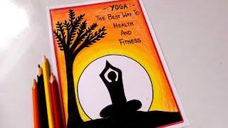 How to draw World Yoga day Drawing 2020International Yoga Day PosterWorld Yoga Day Drawing #yoga