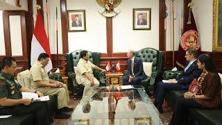 Momen Menteri Pertahanan Prabowo Subianto menerima kunjungan Dubes Denmark untuk Indonesia