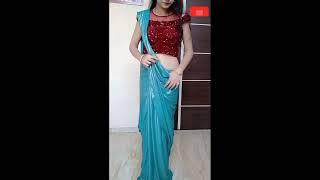 How to wear saree like Shilpa shetty Laycra saree draping #ytshorts #priyanshigautam