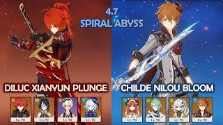 Diluc Xianyun & Childe Nilou Bloom - 4.7 Spiral Abyss - Genshin Impact