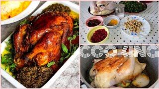 Stuffed chicken with AZAM BANOO  Morghe shekam por Persian chicken