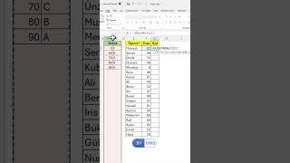 Excel’de Öğrenci Notu Hesaplama #shorts