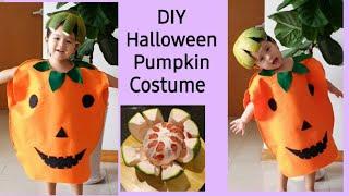 DIY Halloween Pumpkin  Costume. Easy last minute Halloween costume Idea. Disfraz de Halloween.