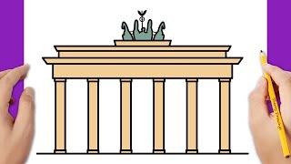 HOW TO DRAW BRANDENBURG GATE - BERLIN GERMANY