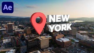 Create 3D Map Location Pop Up Animation - After Effects  NO PLUGINS REQUIRED