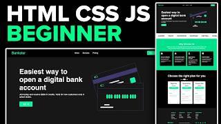 HTML CSS and Javascript Website Tutorial for Beginners Project - Finance Bank Saas Fully Responsive