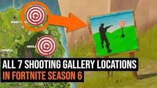 ALL 7 Shooting Gallery Locations in Fortnite - Season 6 Week 4 Challenge