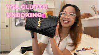 YSL Saint Laurent Clutch Unboxing  First luxury bag upgrade️  How much can I fit inside?