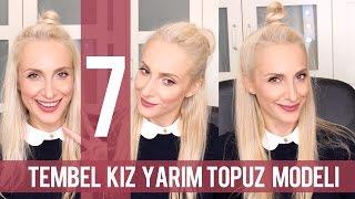 7 Tembel Kız Yarım Topuz Saç Modeli  Okula Dönüş  Sebi Bebi