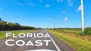 4K Mostly Sunny & Blue Skies A1A Relaxing Drive  Port Orange to Oak Hill Florida  Avoid traffic