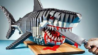 Hunting HUNGRY Great White Shark Attack  Lego Cooking Stop Motion ASMR