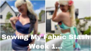 FABRIC STASH BUSTING ️ Week 1 #sewing #vintagestyle #vintageswimwear #memadewardrobe