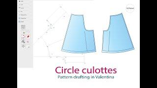 Circle culottes pattern in ValentinaSeamly2D #tutorial