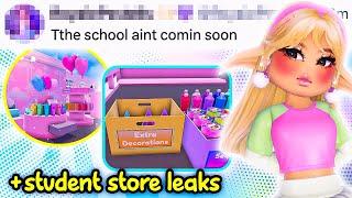 NEW SCHOOL ISNT FINISHED? Student Store Leaks  Royale High Roblox