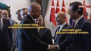 Ekrem İmamoğlunun sandalyesi kırılınca Cumhurbaşkanı Erdoğan ne dedi  İmamoğlu ne cevap verdi?