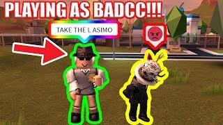 Playing as BADCC CREATOR of JAILBREAK  Roblox Jailbreak Fake Badcc