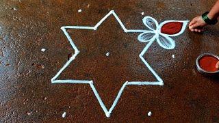 Aadivelli star padi kolam5*3 aadiperuku special kolamaadipooram kolamBeautiful rangoli