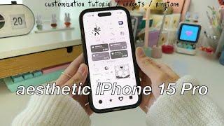 HOW TO MAKE YOUR PHONE AESTHETIC customize with me Pinterest girl aesthetic iPhone 15 Pro 🩶