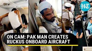 Pak flyer damages window shutter kicks seats onboard Dubai flight  Watch