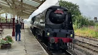 Dalesman Heritage Steam Train BR 34067 Tangmere Hellifield Station plus Freight Services 08082024