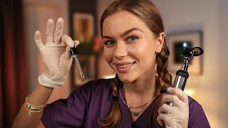 ASMR The Most Detailed Ear Cleaning Ear Exam & Hearing Test Otoscope Tuning Forks Cotton...