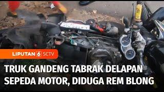 Rem Blong Truk Gandeng Tabrak Delapan Sepeda Motor di Banyuwangi  Liputan 6