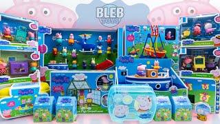 Peppa Pig toy collection unboxing ASMR  Opening 33 different Peppa figures  away we go with Peppa