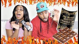 COUPLE TRIES THE WORLDS HOTTEST CHOCOLATE BAR EXTREMELY HOT